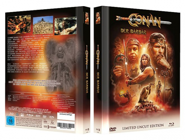 Conan - Der Barbar - Limited Uncut 333 Edition (DVD+Blu-ray Disc) - Mediabook - Cover A