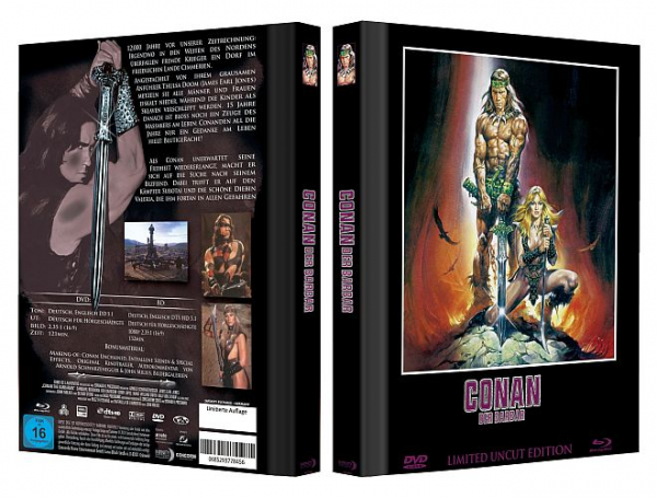 Conan - Der Barbar - Limited Uncut 222 Edition (DVD+Blu-ray Disc) - Mediabook - Cover B