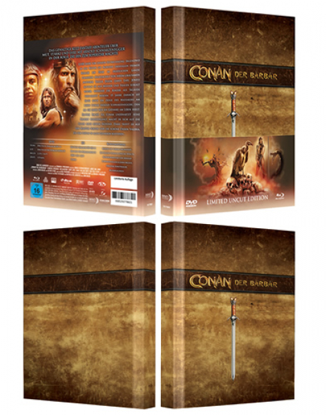 Conan - Der Barbar - Limited Uncut 333 Edition (DVD+Blu-ray Disc) - Wattiertes Mediabook
