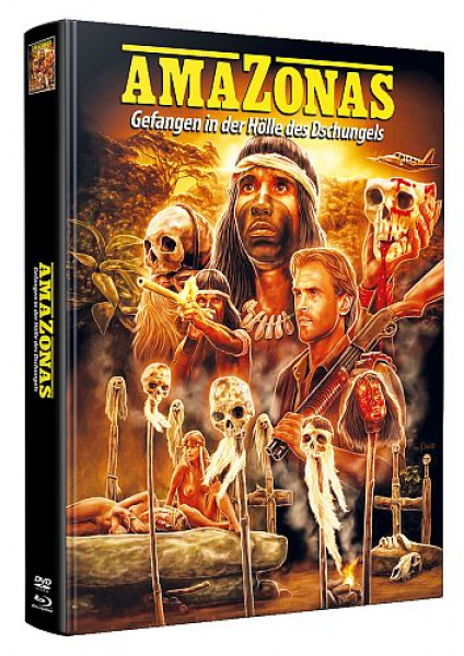 Amazonas - Gefangen in der Hölle des Dschungels - Limited Uncut 144 Edition (DVD+Blu-ray Disc) - Wattiertes Mediabook