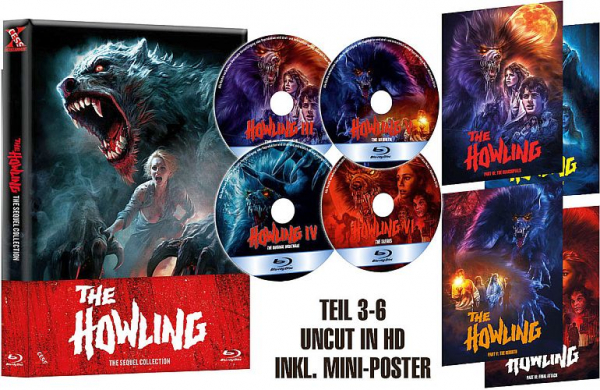 The Howling 3-6 - The Sequel - Limited Uncut 333 Edition (4x Blu-ray Disc) - Wattiertes Mediabook