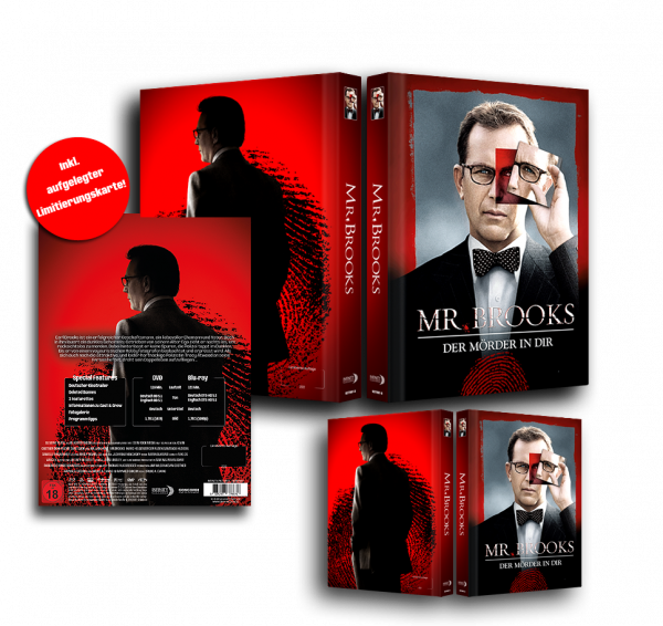 Mr. Brooks - Der Mörder in dir - Limited Uncut 222 Edition (DVD+Blu-ray Disc) - Mediabook - Cover B