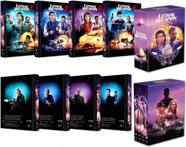 Lethal Weapon 1-4 - Limited Uncut 666 Edition (3x DVDs+5x Blu-ray Disc) - Mediabook - Collection A