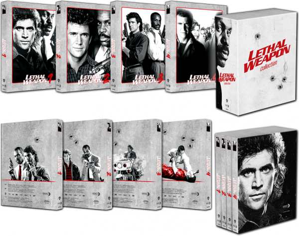 Lethal Weapon 1-4 - Limited Uncut 444 Edition (3x DVDs+5x Blu-ray Disc) - Mediabook - Collection B
