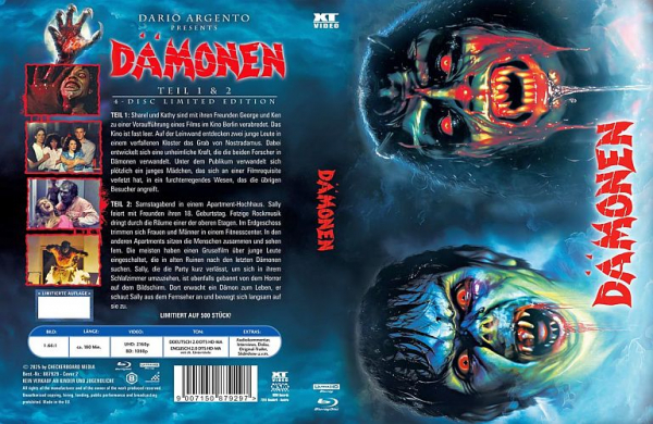 Dämonen 1+2 - Limited Uncut 500 Edition - (2x 4K UHD+2x Blu-ray Disc) - wattiertes Mediabook - Cover B